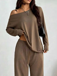 Full Size One-Shoulder Top and Drawstring Pants Set Plus Size 100100885816388 29 Affordable Fashion Under $100 Jerry's Apparel 