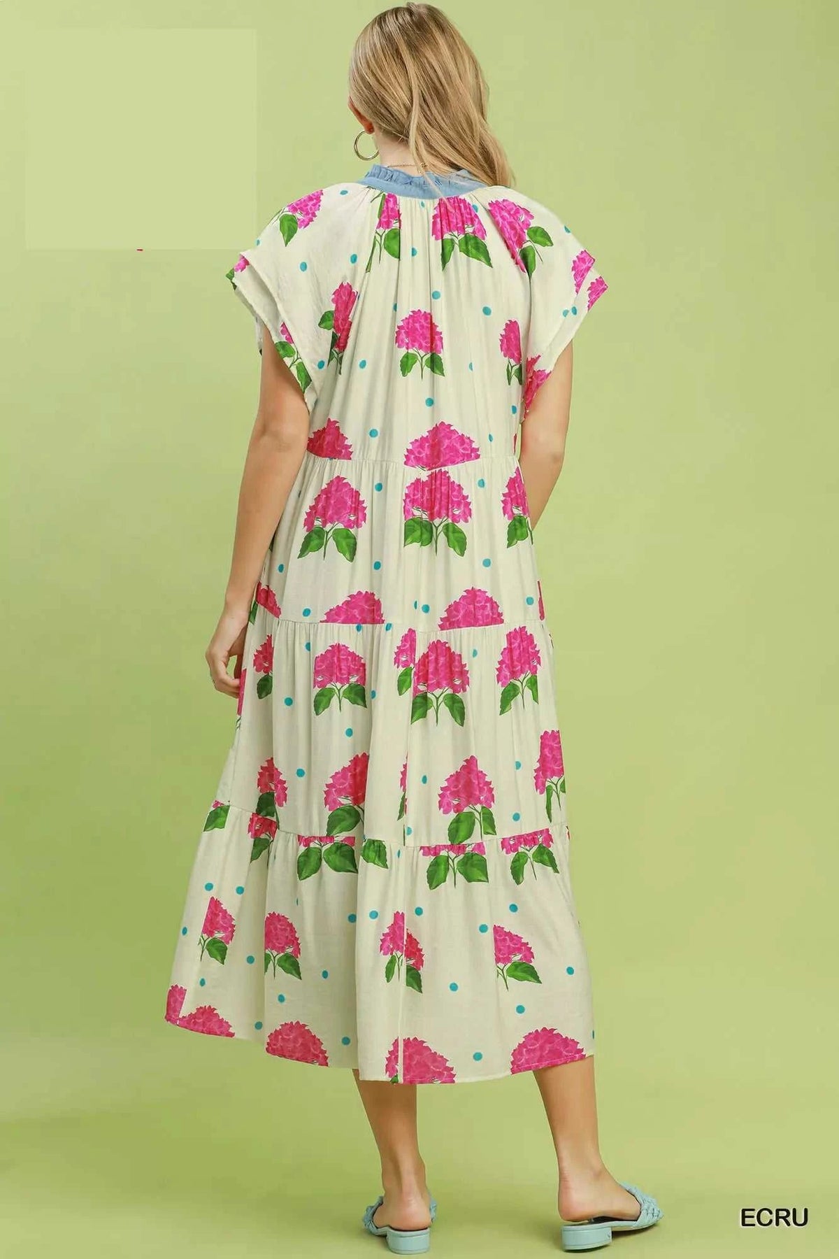 Umgee Hydrangea Print Tiered Midi Dress 100100316771131 66 Affordable Fashion Under $100 Jerry's Apparel 
