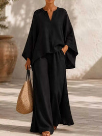 Full Size Loose Fit Top and Wide-Leg Pants Set Plus Size 101001296470286 42 Affordable Fashion Under $100 Jerry's Apparel 