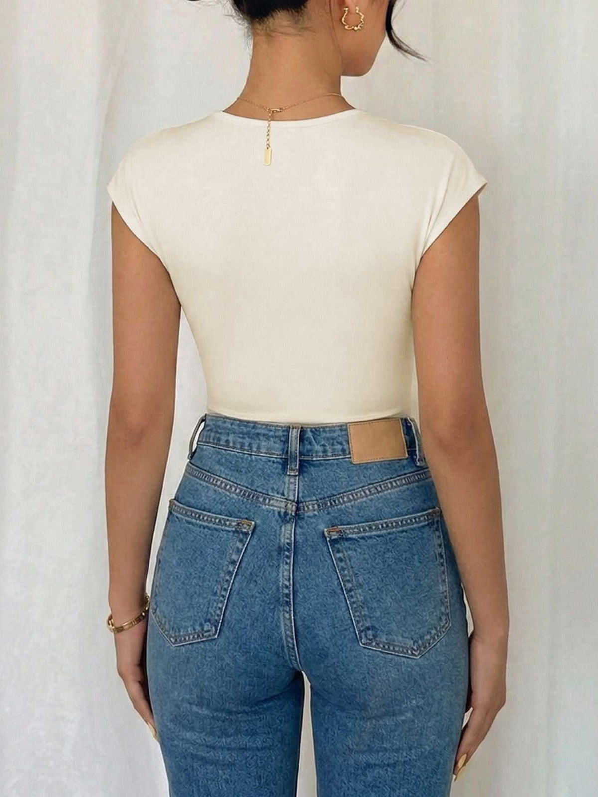 Surplice Cap Sleeve Bodysuit 100100560002408 27 Affordable Fashion Under $100 Jerry's Apparel 