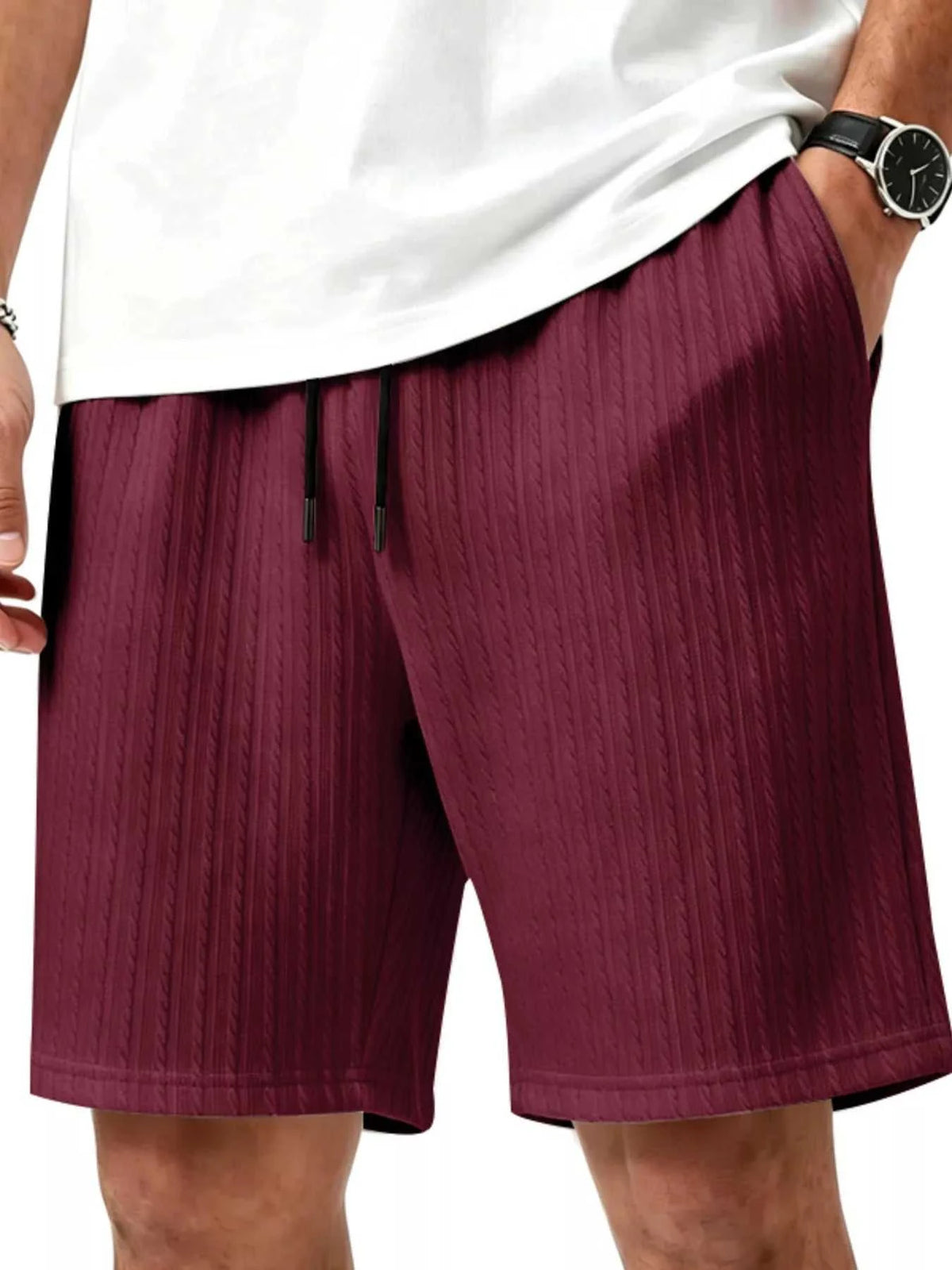 Men's Full Size Casual Texture Drawstring Shorts Plus Size 104001974250005 33 Affordable Fashion Under $100 Jerry's Apparel 