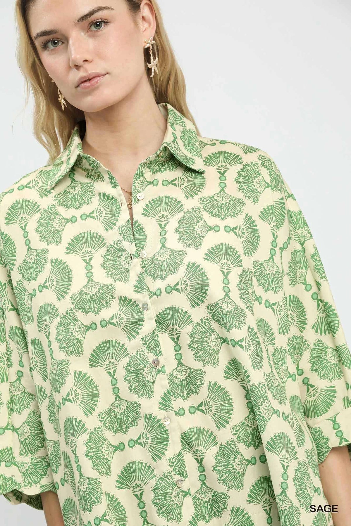 Umgee Printed Button Down Shirt 100100977401221 55 Affordable Fashion Under $100 Jerry's Apparel 
