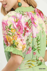 Umgee Mix Floral Border Print Midi Dress 100100246601295 66 Affordable Fashion Under $100 Jerry's Apparel 