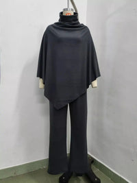 Full Size Turtleneck Poncho and Wide-Leg Pants Set Plus Size 101002605950123 65 Gifts for Her Jerry's Apparel 
