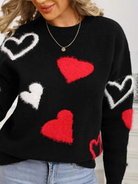 Valentine's Day Heart Pattern Knit Sweater 100100558392039 50 Gifts for Her Jerry's Apparel 