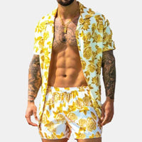 Men's Full Size Button Up Shirt and Shorts Set Plus Size 100400227063275 32 Affordable Fashion Under $100 Jerry's Apparel 