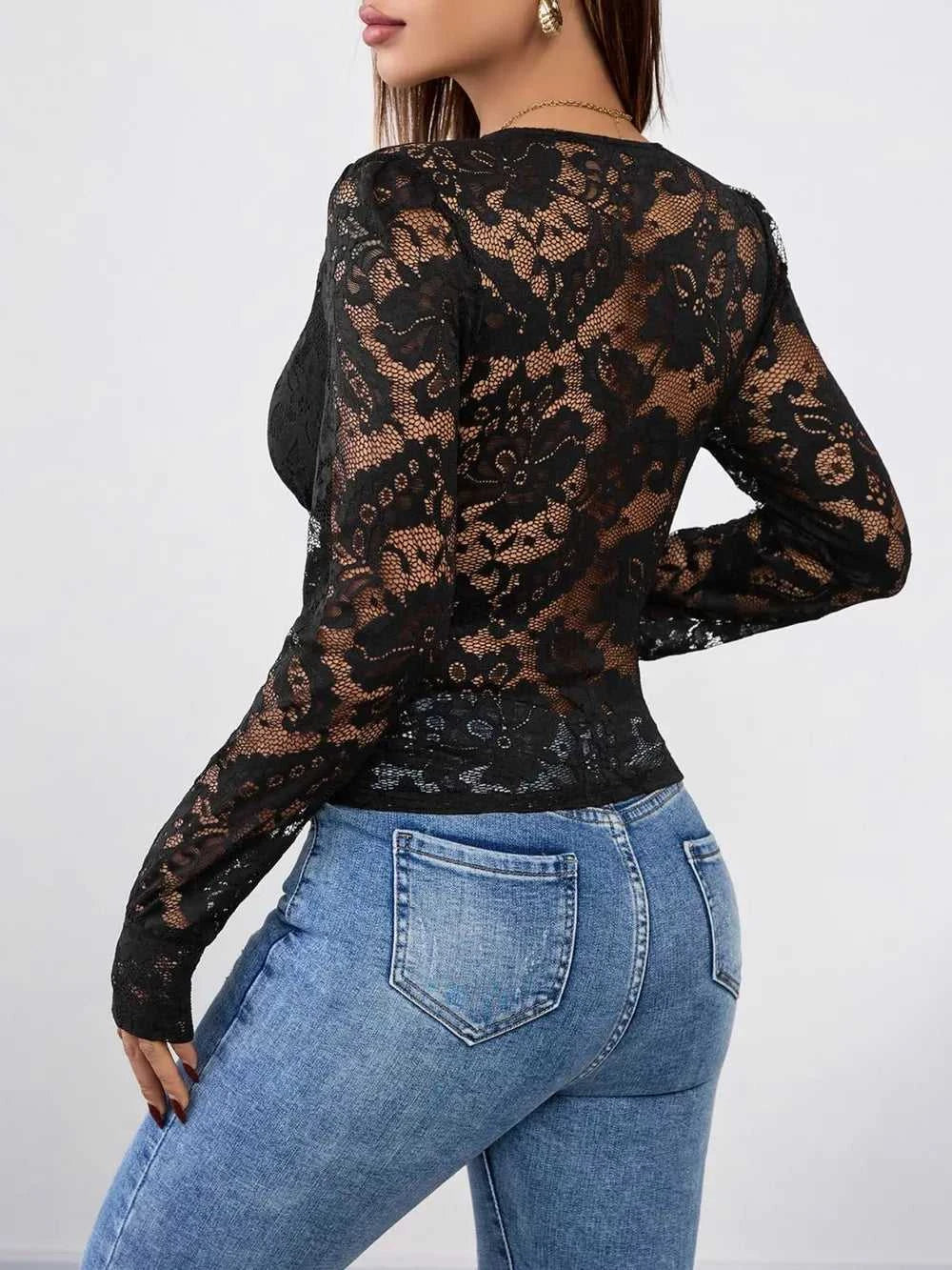 Perfee V-Neck Long Sleeve Lace Top 100100834352572 31 Affordable Fashion Under $100 Jerry's Apparel 