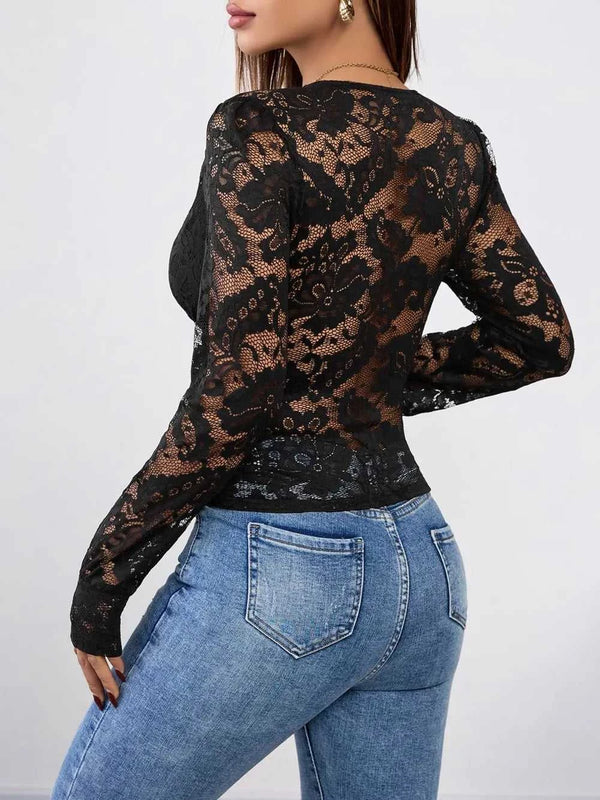Perfee V-Neck Long Sleeve Lace Top 100100834352572 31 Affordable Fashion Under $100 Jerry's Apparel 