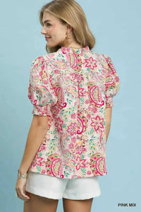 Umgee Mix Paisley Floral Button Down Shirt 100100245751528 49 Gifts for Her Jerry's Apparel 