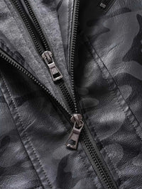 Men's Full Size Camouflage Hooded Faux Leather Jacket Plus Size 100400296121509 96 Affordable Fashion Under $100 Jerry's Apparel 