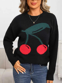Cherry Round Neck Sweater 100100439201437 48 Affordable Fashion Under $100 Jerry's Apparel 