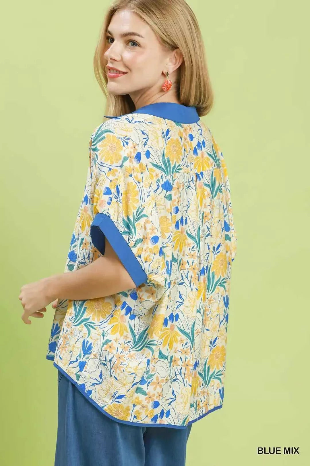 Umgee Floral Print Oversized Top 100100961221937 49 Affordable Fashion Under $100 Jerry's Apparel 