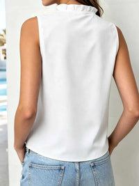 Sleeveless Ruffle V-Neck Blouse 100100948391091 21 Affordable Fashion Under $100 Jerry's Apparel 