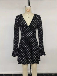 Polka Dot Long Sleeve Ruffle Hem Mini Dress 101001431407704 43 Gifts for Her Jerry's Apparel 