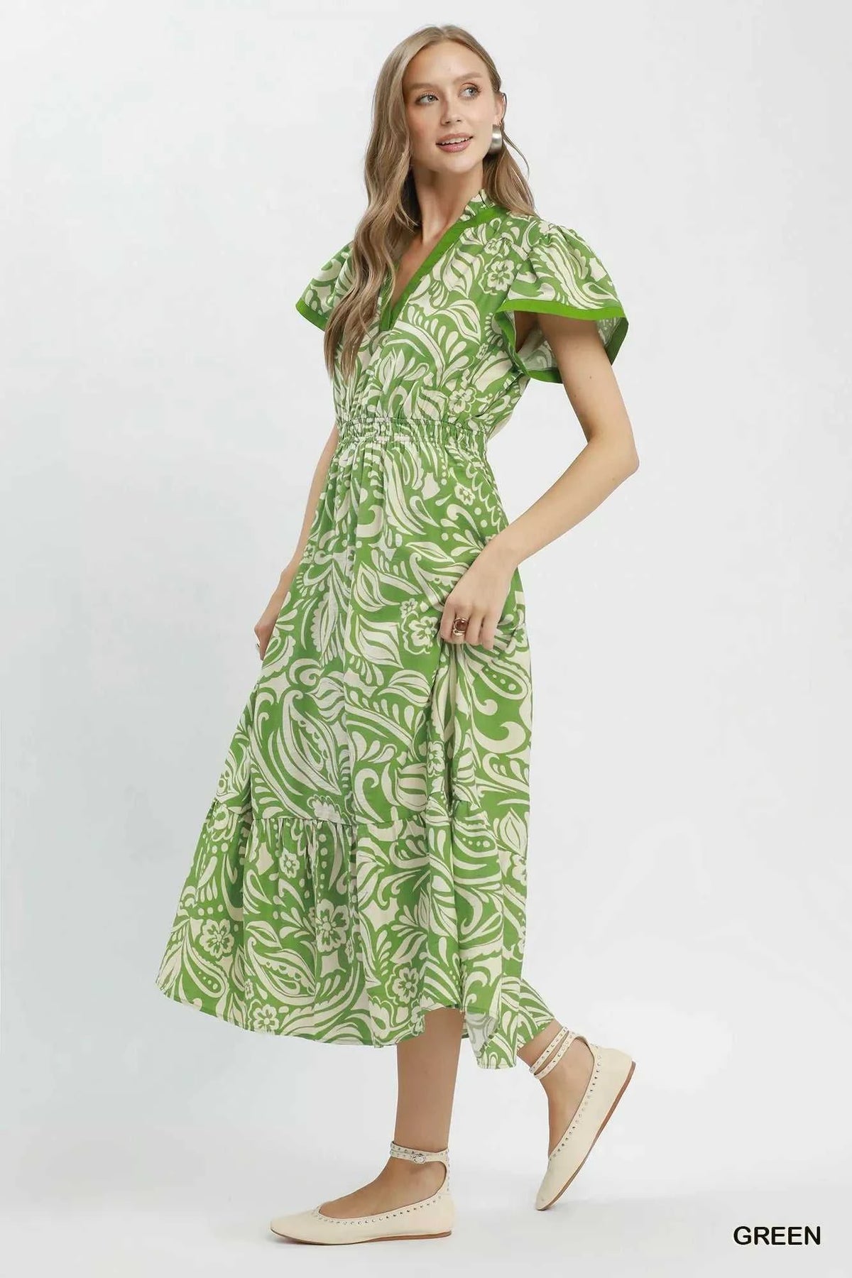 Umgee Paisley Print Midi Dress with Side Pockets 100100692581561 62 Affordable Fashion Under $100 Jerry's Apparel 