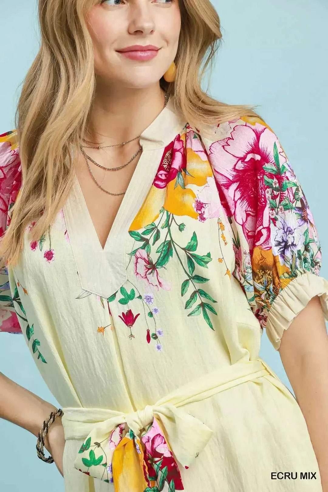 Umgee Mix Floral Border Print Midi Dress 100100351071236 66 Affordable Fashion Under $100 Jerry's Apparel 