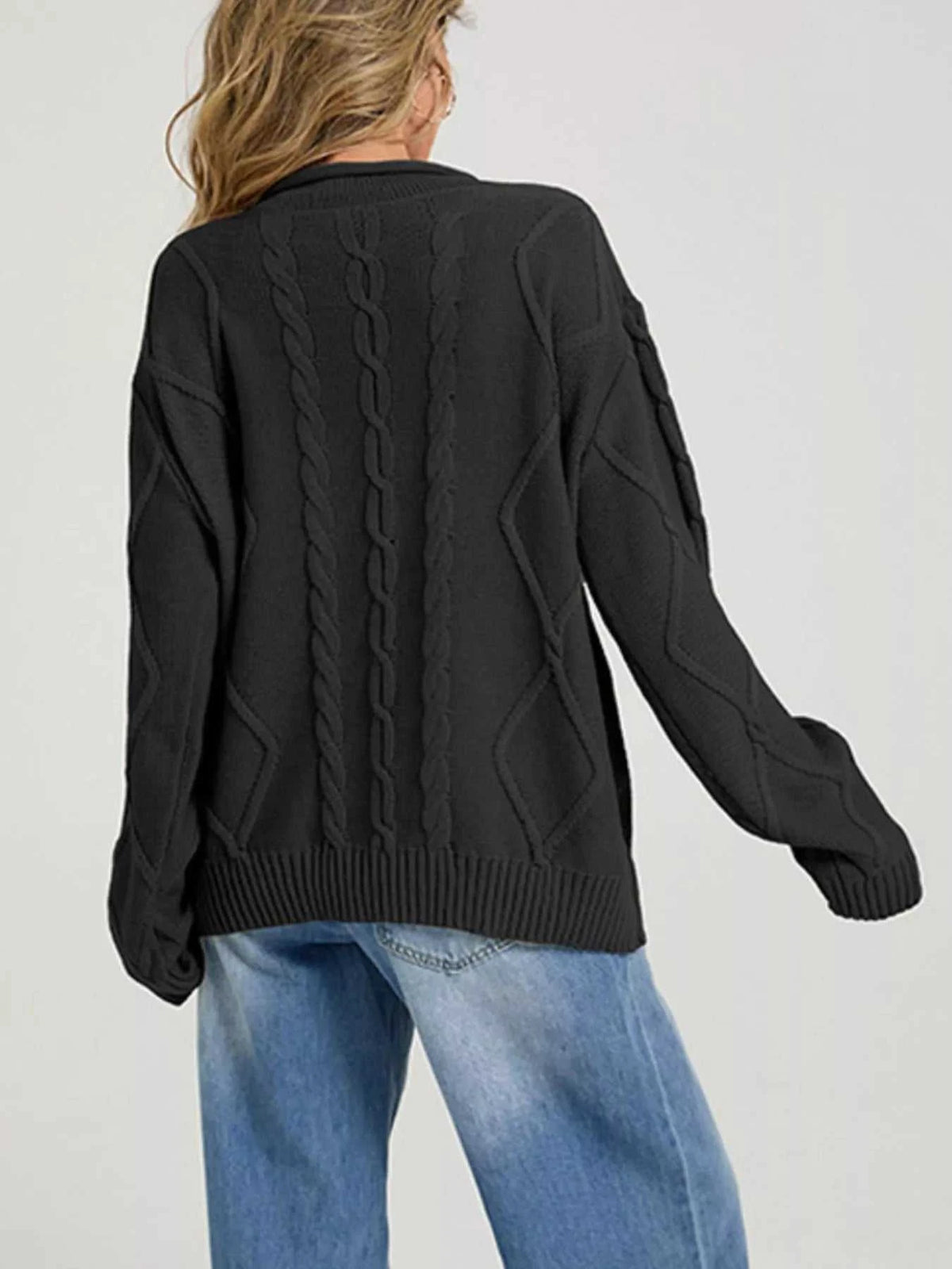 Cable Knit Ribbed Hem Sweater 100100212875190 49 Affordable Fashion Under $100 Jerry's Apparel 