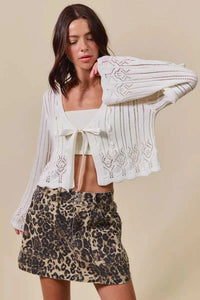 SO ME Textured Sweater Open Front Ribbon Tie Cardigan 100100935481872 53 Affordable Fashion Under $100 Jerry's Apparel 