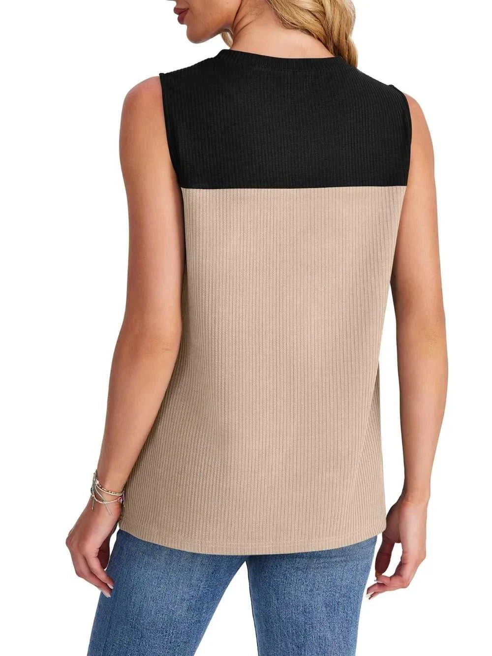Color Block Round Neck Tank 100100795101366 16 Affordable Fashion Under $100 Jerry's Apparel 