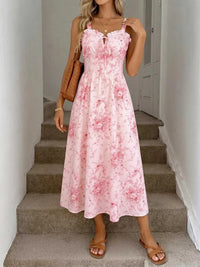 Floral Print Frill Trim Cami Dress 100100490304212 34 Women's Midi Dress Affordable Fashion Under $100 Jerry's Apparel 