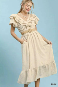Umgee Textured Ruffle Midi Dress 100100185071562 64 Affordable Fashion Under $100 Jerry's Apparel 