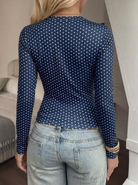 Long Sleeve Polka Dot Slim Fit T-Shirt 101001890142731 27 Affordable Fashion Under $100 Jerry's Apparel 