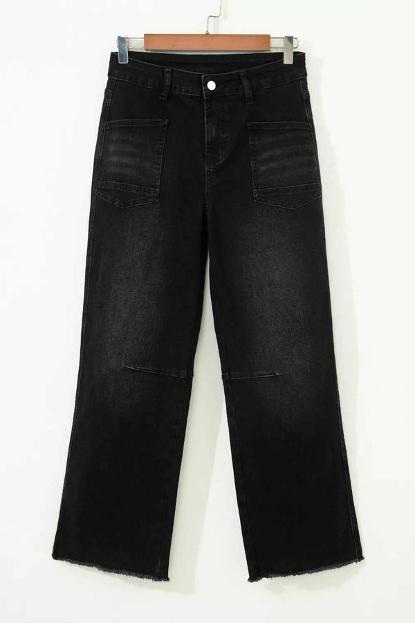 Frayed Cropped Straight Jeans 100100579889253 63 Seasonal Fashion Collections Jerry's Apparel 