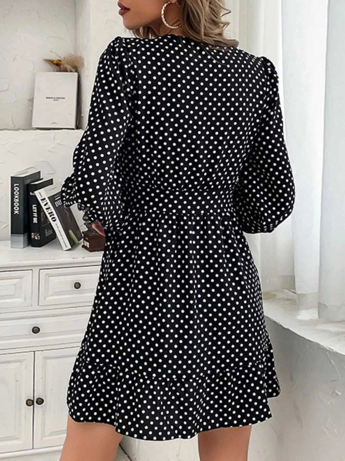 Polka Dot Wrap Mini Dress 100100856547633 32 Affordable Fashion Under $100 Jerry's Apparel 