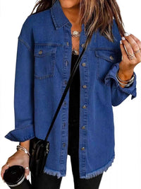 Frayed Hem Button Up Denim Jacket 101003454841681 50 Affordable Fashion Under $100 Jerry's Apparel 