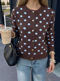 Polka Dot Button Up Cardigan 100100455414411 44 Affordable Fashion Under $100 Jerry's Apparel 