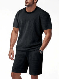 Men's Full Size Textured Round Neck Top and Shorts Set Plus SIze 100400215692578 39 Affordable Fashion Under $100 Jerry's Apparel 