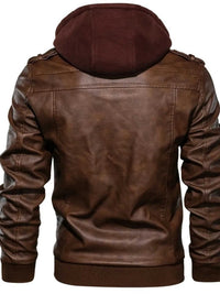 Men's Full Size Hooded Faux Leather Motorcycle Jacket Plus Size 100400878140244 108 Fashion Forward Plus Size Clothing Jerry's Apparel 