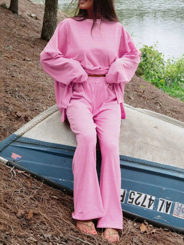 Striped Long Sleeve Top and Pants Set 101001715551827 81 Affordable Fashion Under $100 Jerry's Apparel 