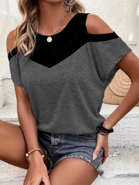 Cold Shoulder Color Block T-Shirt 100100435796025 27 Affordable Fashion Under $100 Jerry's Apparel 