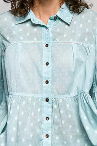POL Tonal Dot Weave Textured Button Front Shirt 100100853431748 50 Affordable Fashion Under $100 Jerry's Apparel 