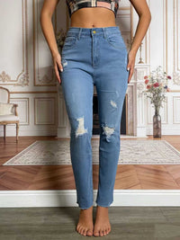 High-Waisted Distressed Jeans 100100550939009 40 Affordable Fashion Under $100 Jerry's Apparel 