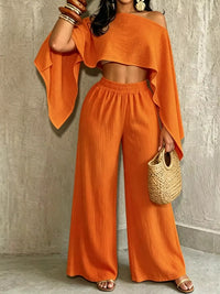 Boat Neck Crop Top and Wide-Leg Pants Set 101001634822589 57 Affordable Fashion Under $100 Jerry's Apparel 