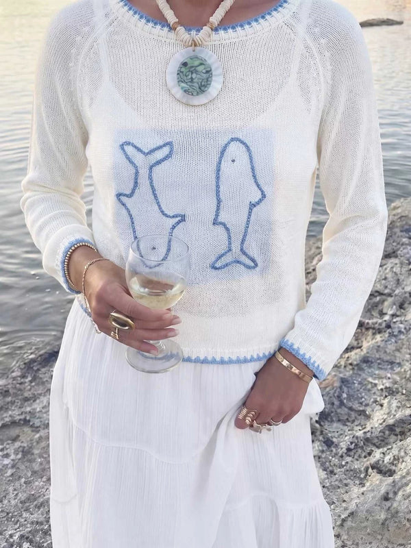 Fish Contrast Trim Knit Top 100100062045673 44 Affordable Fashion Under $100 Jerry's Apparel 