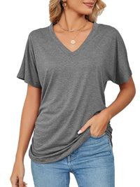 Casual V-Neck Short Sleeve T-Shirt 100100579648227 22 Affordable Fashion Under $100 Jerry's Apparel 