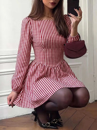 Backless Plaid Long Sleeve Dress 100100155316035 45 Gifts for Her Jerry's Apparel 