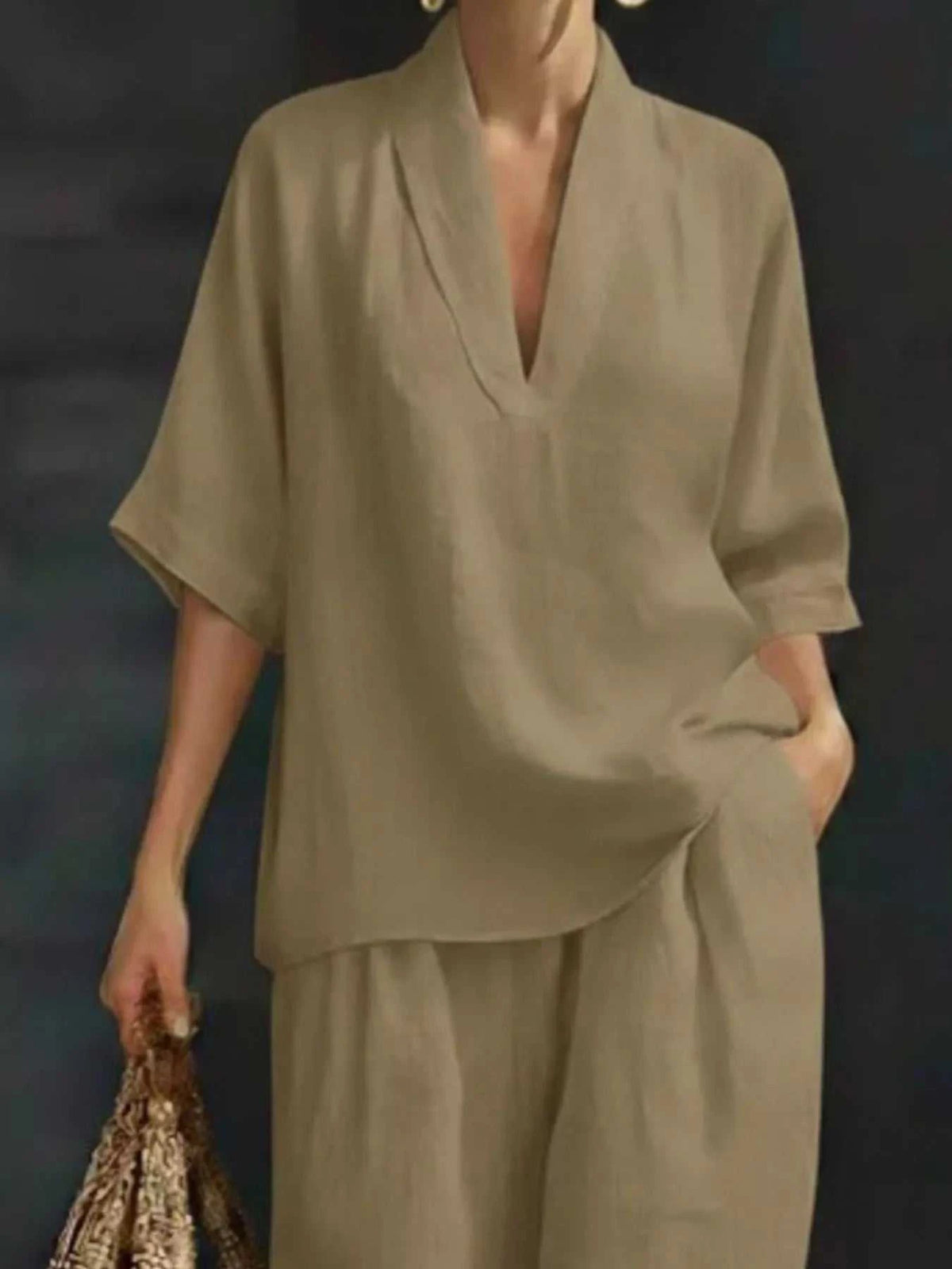 Full Size Half Sleeve Top and Wide Leg Pants Set Plus Size 100100468706321 46 Affordable Fashion Under $100 Jerry's Apparel 