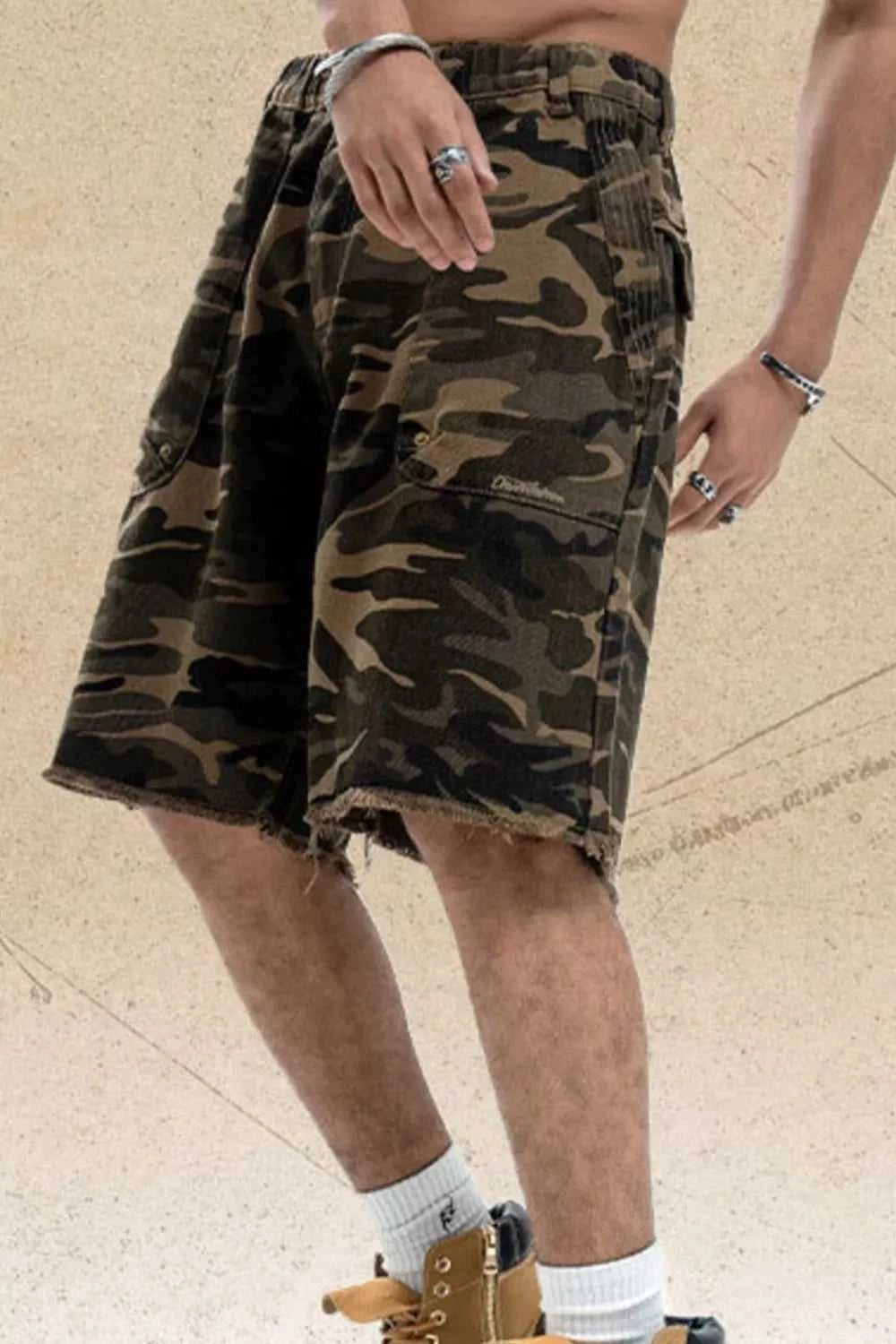 Men's Raw Hem Relaxed Fit Shorts 100400773862709 111 High-waisted Shorts Jerry's Apparel 