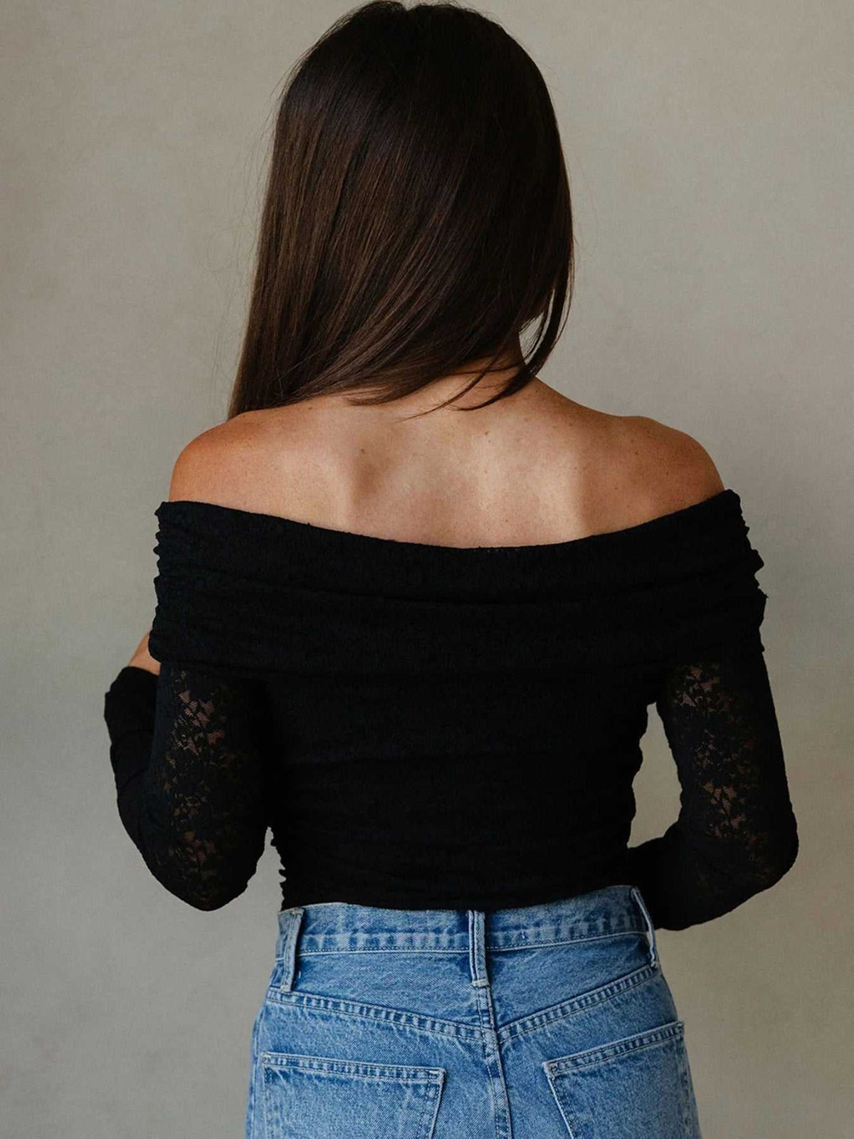 Floral Lace Off-shoulder Long Sleeve Slim Top 100100836297043 34 Affordable Fashion Under $100 Jerry's Apparel 