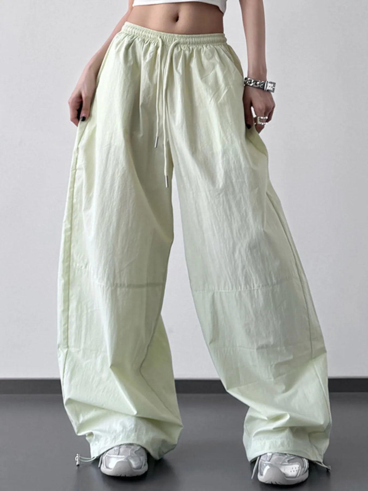 Oversized Wide Leg Drawstring Pants
