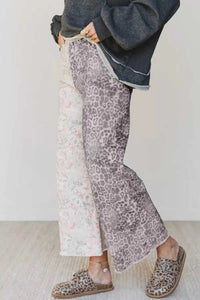 Floral and Leopard Print Wide-Leg Jeans 100100407191762 62 Affordable Fashion Under $100 Jerry's Apparel 