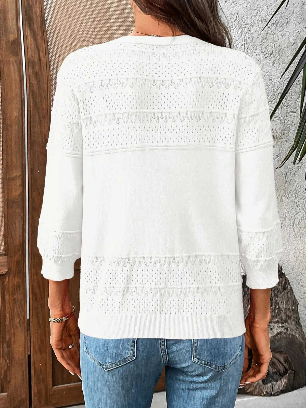 Textured Button-Front Cardigan with 3/4 Sleeves 100100719661755 37 Affordable Fashion Under $100 Jerry's Apparel 