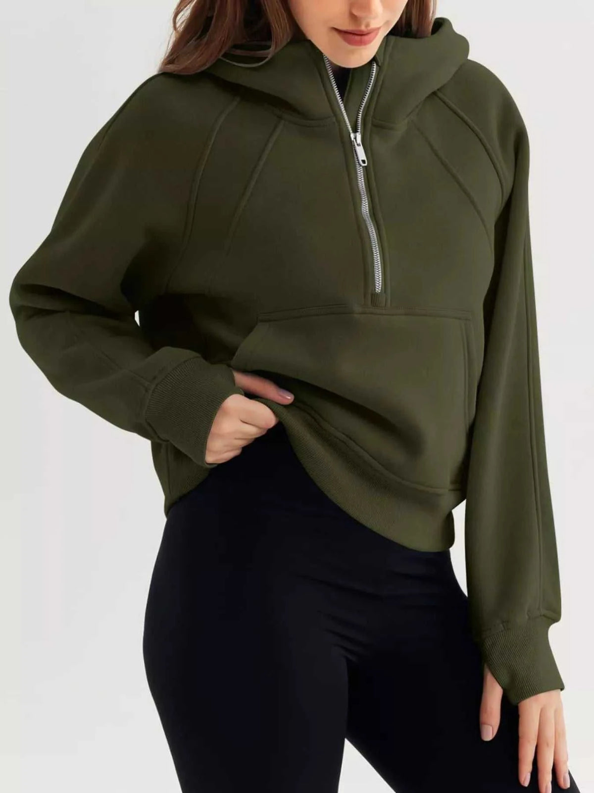 Half Zip Raglan Sleeve Hoodie 100100054152275 53 Affordable Fashion Under $100 Jerry's Apparel 