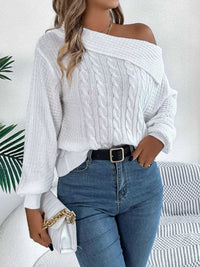 One Shoulder Cable Knit Sweater 101002219934825 38 Affordable Fashion Under $100 Jerry's Apparel 
