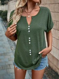 Full Size Decor Button Short Sleeve T-Shirt Plus Size 100100492662512 24 Affordable Fashion Under $100 Jerry's Apparel 