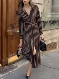 Striped Long Sleeve Belted Shirt Dress 100100507231322 37 Affordable Fashion Under $100 Jerry's Apparel 